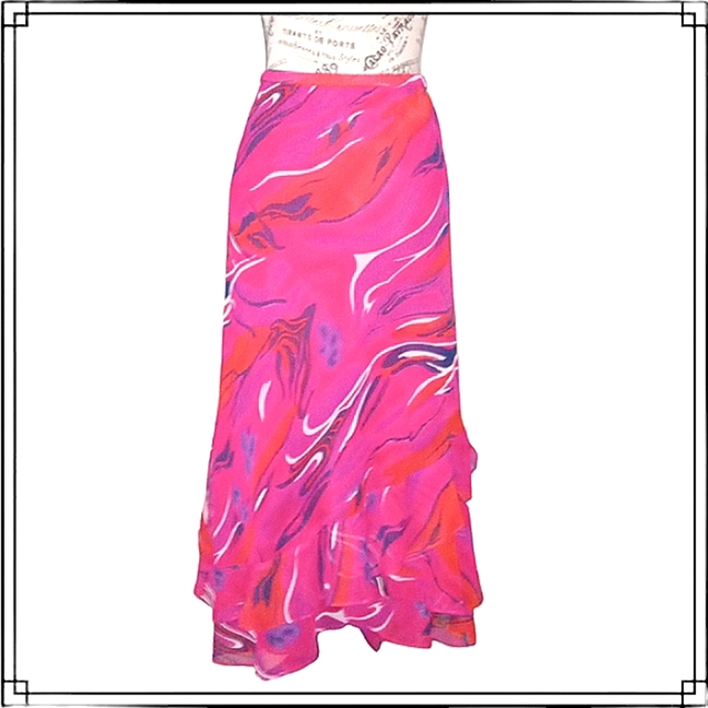 Vintage Phool Brightly Colored Maxi Skirt Size XL